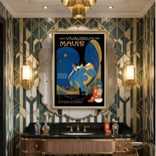 Póster Anuncio de perfume reproducido Art Deco vintage de