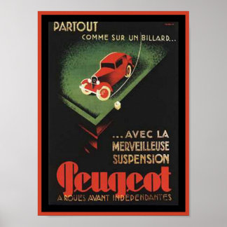 Póster Anuncio de Peugeot Vintage - Partout Comme sur un 