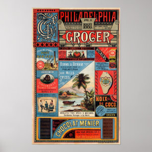 Póster Anuncio de Philadelphia Grocer