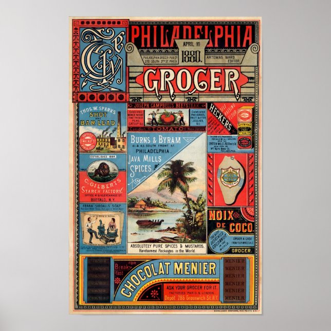 Póster Anuncio de Philadelphia Grocer (Frente)