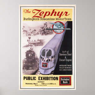 Póster Anuncio de Poster de trenes de motor de ZEPHYR