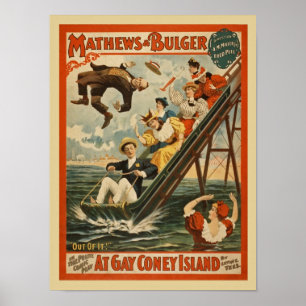 Póster Anuncio de programa de comedia vintage