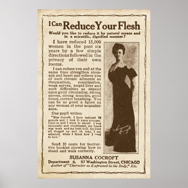 Póster Anuncio de reducción de carne de vacuno de 1908 (Frente)