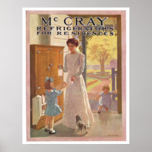 Póster Anuncio de refrigerador de época