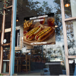 Póster Anuncio de restaurante personalizado Hotdogs Patat