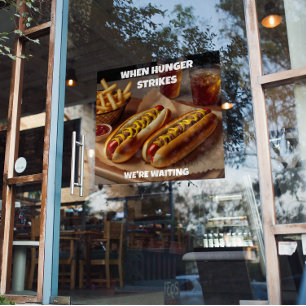 Póster Anuncio de restaurante personalizado Hotdogs Patat