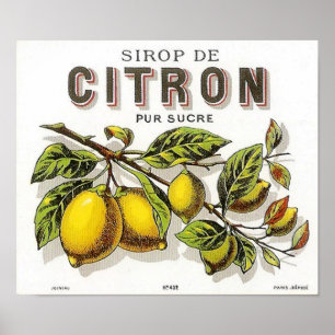 Póster Anuncio de Sirop de Citron de época - Poster