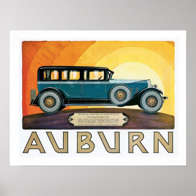 Póster Anuncio de Sunburst de Auburn Motors (Frente)