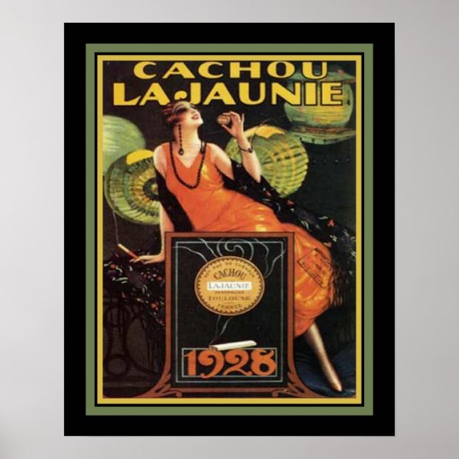 Póster Anuncio de tabaco "Cachou Lajunie" de 1928 (Frente)