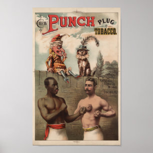 Póster Anuncio de tabaco para mascar punch vintage - 1886