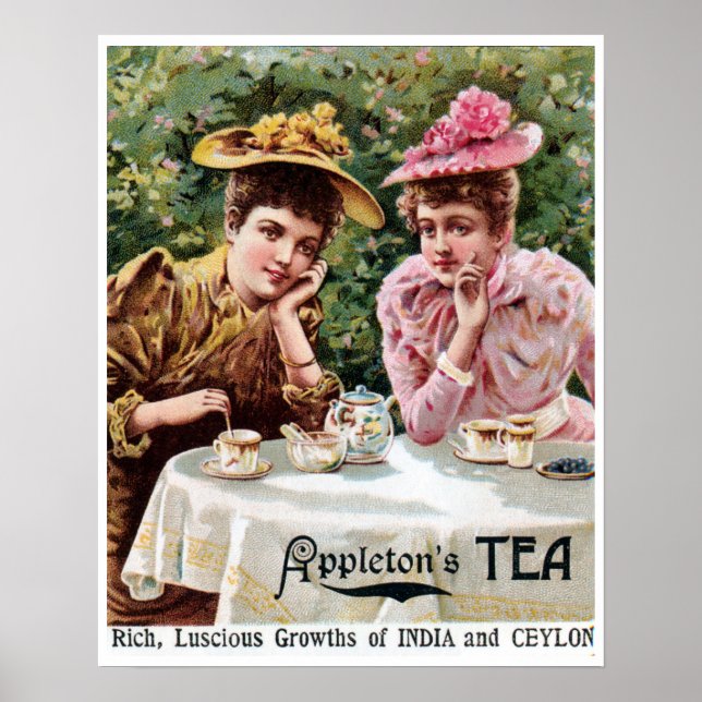 Póster Anuncio de té victoriano y ceilón (Frente)