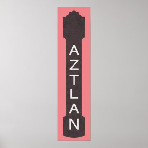 Póster anuncio de teatro de aztlan