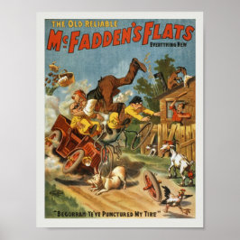 Póster Anuncio de tienda de neumáticos de época