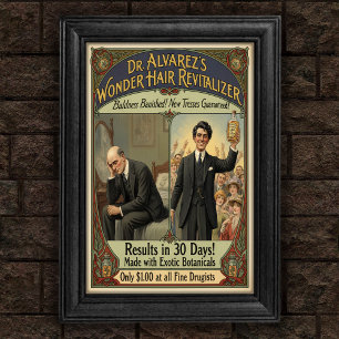 Póster Anuncio de tónico de pelo desterrado