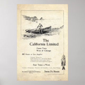 Póster Anuncio de tren de época de 1899