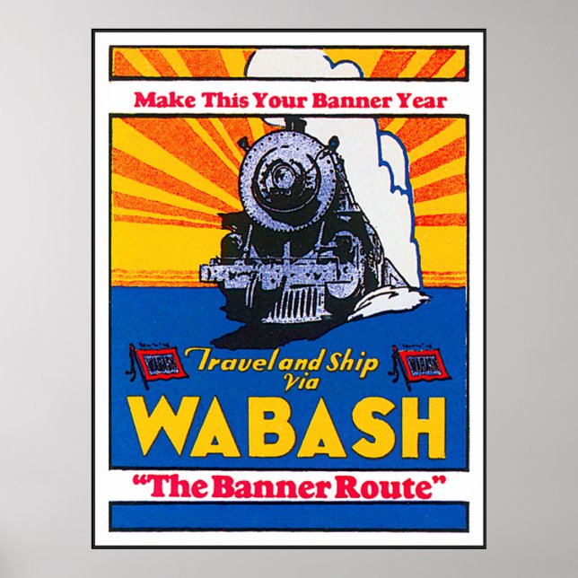 Póster Anuncio de tren de Wabash (Frente)
