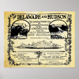 Póster Anuncio de vacaciones de Viaje en Viejo Tren