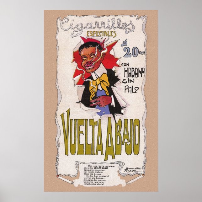 Póster Anuncio de venado Vuelta Abajo en 1907 (Frente)