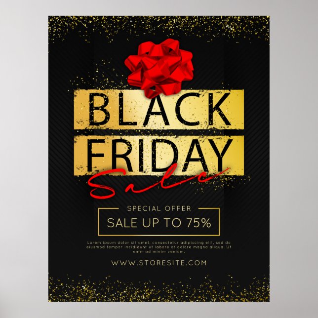 Póster Anuncio de venta minorista Black Friday de Black R (Frente)