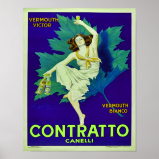 Póster Anuncio de Vermouth Contratto Canelli de 1925