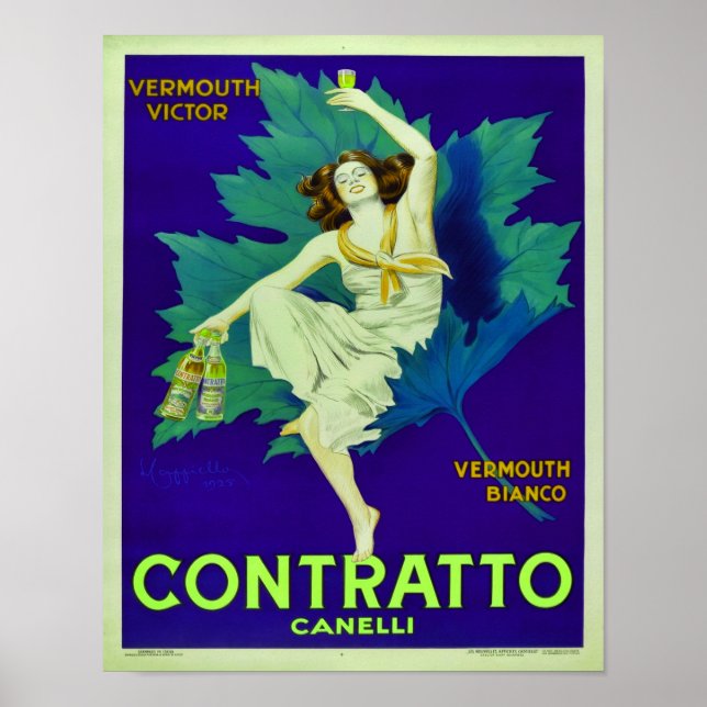Póster Anuncio de Vermouth Contratto Canelli de 1925 (Frente)