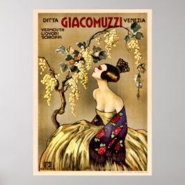 Póster Anuncio de vermouth de vino italiano de época