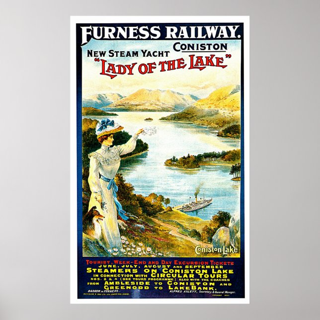 Póster Anuncio de Viaje de la Vieja de la Barco de Vino d (Frente)