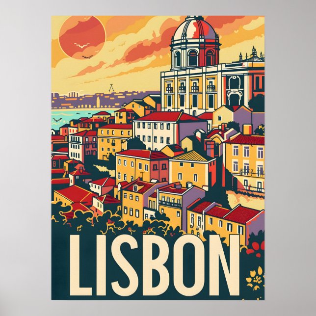 Póster Anuncio de viaje de Lisboa (Frente)