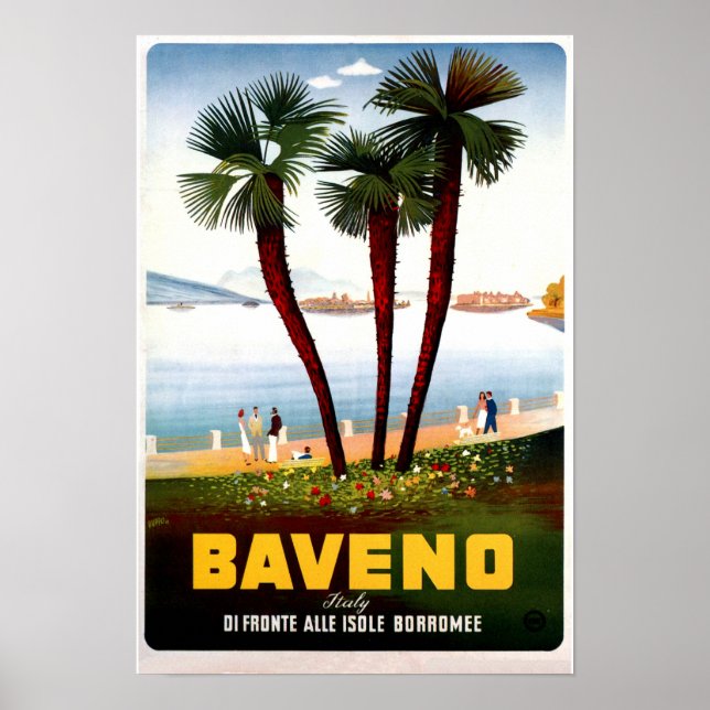 Póster Anuncio de viaje italiano de Baveno (Frente)