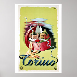 Póster Anuncio de viaje italiano Turín Torino