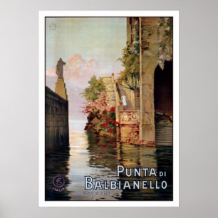 Póster Anuncio de viaje italiano Vintage 1920 Lake Como L