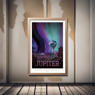 Póster Anuncio de viajes de Ciencia Ficción, Planet Jupit