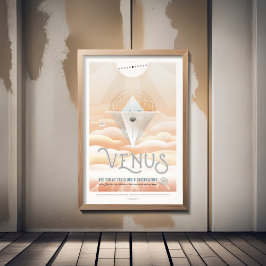 Póster Anuncio de viajes de ciencia ficción, Planet Venus