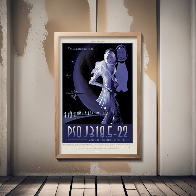 Póster Anuncio de viajes de Sci-Fi, Planet PSO J318.5-22 (Subido por el creador)