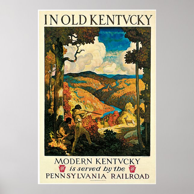 Póster Anuncio de Viajes en Viejo Kentucky Vintage (Frente)