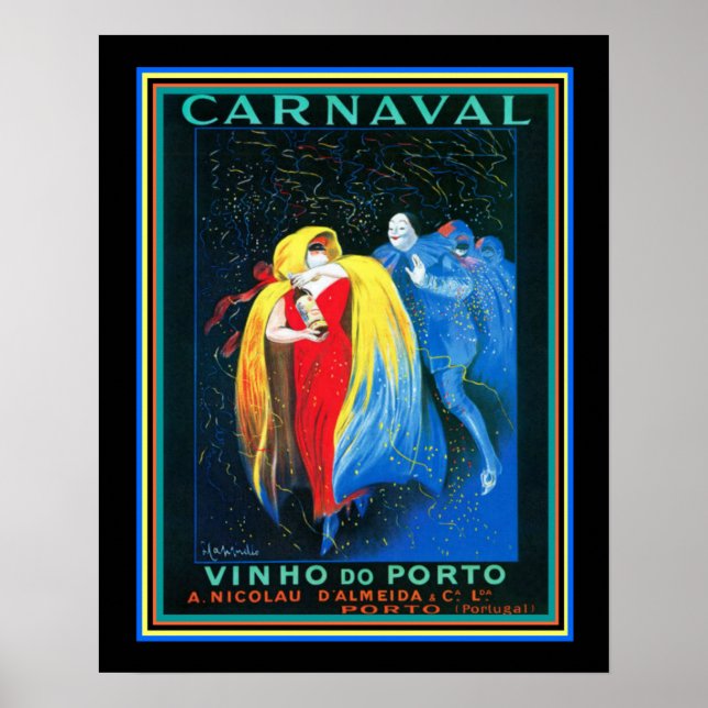 Póster Anuncio de vino Cappiello Vintage Carnaval - 16x20 (Frente)