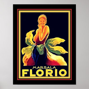 Póster Anuncio De Vino De Florio Marsala 1925