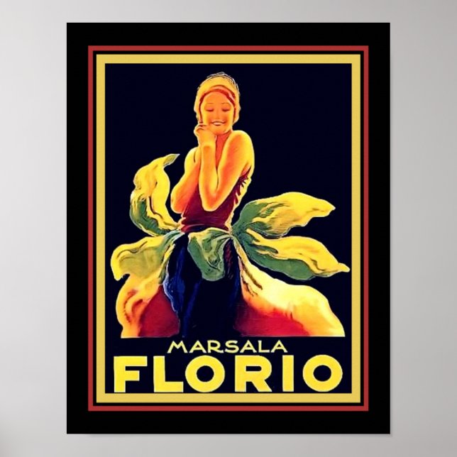 Póster Anuncio De Vino De Florio Marsala 1925 (Frente)