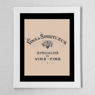 Póster Anuncio de Vino Francés