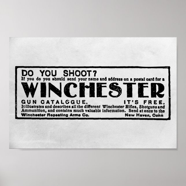 Póster Anuncio de Winchester de 1902 (Frente)