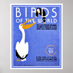 Póster Anuncio de WPA Aves del Mundo
