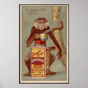 Póster Anuncio del café de época