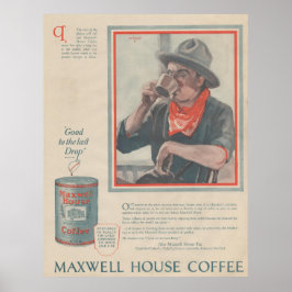 Póster Anuncio del café de los años 1920