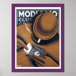 Póster Anuncio del papel de cigarrillo de Modiano