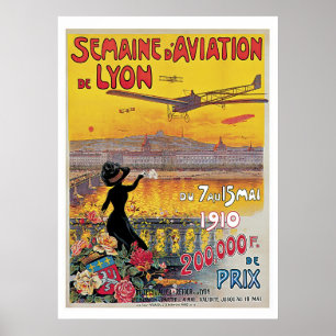 Póster Anuncio del viaje de la semana de la aviación de