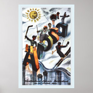 Póster Anuncio del viaje de Suiza de los deportes de
