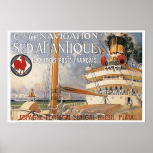 Póster Anuncio del viaje del barco de cruceros del