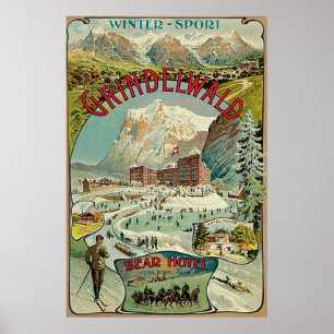 Póster Anuncio del viaje del suizo de Grindelwald del
