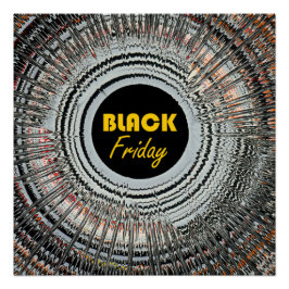 Póster Anuncio del Viernes Negro con arte de giro origina