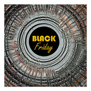 Póster Anuncio del Viernes Negro con arte de giro origina